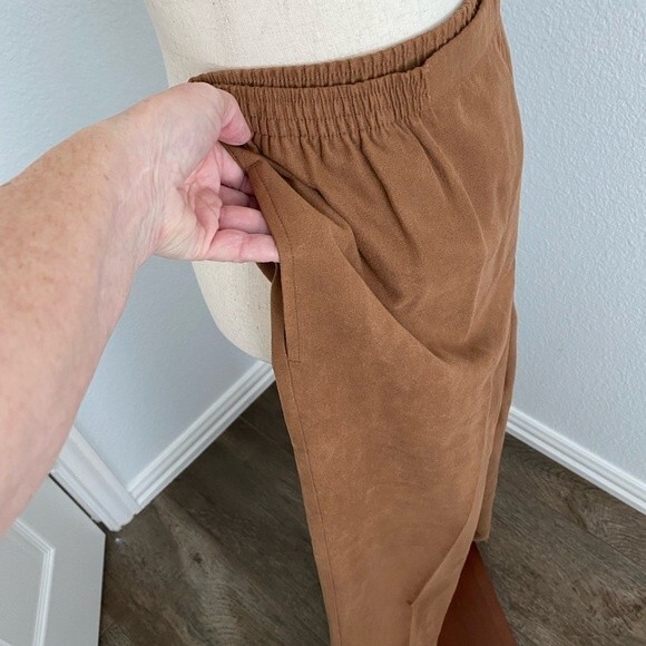 Drapers & Damons Faux Suede 3 Piece Chocolate Rust Purple Pants Set Size XL - Picture 8 of 16